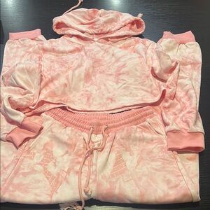 Pink Tie-Dye Hoodie and Joggers Set